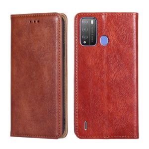 For Itel Vision 1 Pro Gloss Oil Solid Color Magnetic Leather Phone Case(Brown) (OEM)