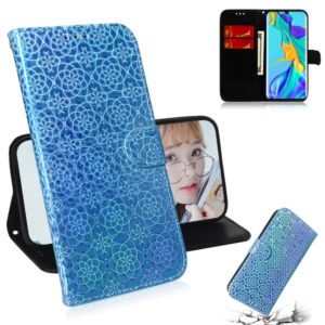 For Huawei P30 Pro Solid Color Colorful Magnetic Buckle Horizontal Flip PU Leather Case with Holder & Card Slots & Wallet & Lanyard(Blue) (OEM)
