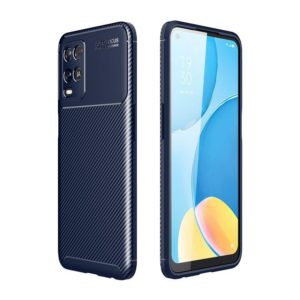 For OPPO A54 Carbon Fiber Texture Shockproof TPU Case(Blue) (OEM)