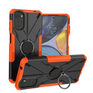 For Motorola Moto G22 Armor Bear Shockproof PC + TPU Phone Case with Ring(Orange) (OEM)