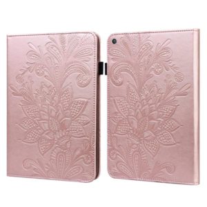 For Amazon Kindle Fire HD 8 2019/2018/2017/2016 Lace Flower Embossing Pattern Horizontal Flip Leather Case with Holder & Card Slots & Wallet & Photo Frame(Rose Gold) (OEM)