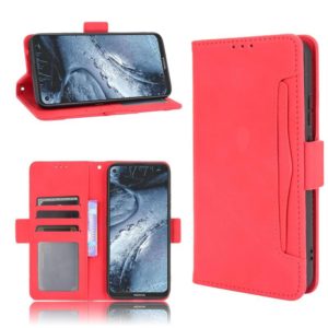 For Nokia 7.3 Skin Feel Calf Pattern Horizontal Flip Leather Case with Holder & Card Slots & Photo Frame(Red) (OEM)