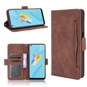 For OPPO A54 Skin Feel Calf Pattern Horizontal Flip Leather Case with Holder & Card Slots & Photo Frame(Brown) (OEM)