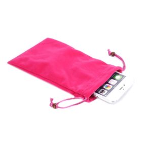 Universal Leisure Cotton Flock Cloth Carry Bag with Lanyard for iPhone 6 Plus, iPhone 6S Plus, Galaxy Note 8, Galaxy S6 edge Plus / A8 / Note 5 / Note 4 / Galaxy Mega 6.3 / i9200(Magenta) (OEM)