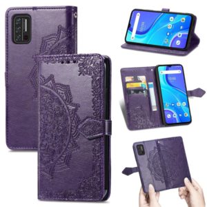 For UMIDIGI A7S Mandala Flower Embossed Horizontal Flip Leather Case with Holder & Three Card Slots & Wallet & Lanyard(Purple) (OEM)