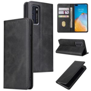 For Huawei P40 Calf Texture Magnetic Horizontal Flip Leather Case with Holder & Card Slots & Wallet(Black) (OEM)