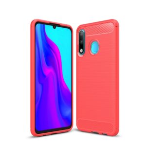 Brushed Texture Carbon Fiber TPU Case for Huawei P30 Lite (Red) (OEM)