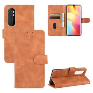 For Xiaomi Mi Note 10 Lite Solid Color Skin Feel Magnetic Buckle Horizontal Flip Calf Texture PU Leather Case with Holder & Card Slots & Wallet(Brown) (OEM)
