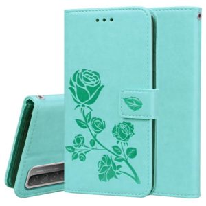 For Huawei P smart 2021 Rose Embossed Horizontal Flip PU Leather Case with Holder & Card Slots & Wallet(Green) (AutSpace) (OEM)