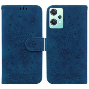 For OnePlus Nord CE 2 Lite 5G Butterfly Rose Embossed Leather Phone Case(Blue) (OEM)