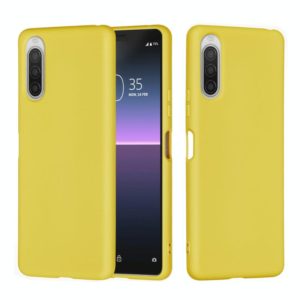 For Sony Xperia 10 II Solid Color Liquid Silicone Dropproof Full Coverage Protective Case(Yellow) (OEM)