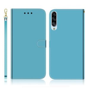 For Galaxy A90 5G Imitated Mirror Surface Horizontal Flip Leather Case with Holder & Card Slots & Wallet & Lanyard(Blue) (OEM)