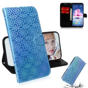 For Huawei Y5 2018 / Y5 Lite 2018 Solid Color Colorful Magnetic Buckle Horizontal Flip PU Leather Case with Holder & Card Slots & Wallet & Lanyard(Blue) (OEM)