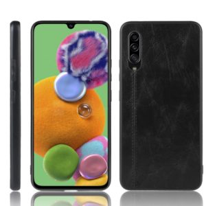 For Galaxy A90 5G Shockproof Sewing Cow Pattern Skin PC + PU + TPU Case(Black) (OEM)