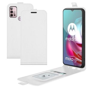 For Motorola Moto G30/G10 R64 Texture Single Vertical Flip Leather Protective Case with Card Slots & Photo Frame(White) (OEM)