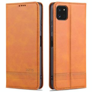 For Samsung Galaxy A22 5G AZNS Magnetic Calf Texture Horizontal Flip Leather Case with Card Slots & Holder & Wallet(Light Brown) (AZNS) (OEM)