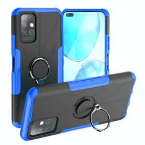 For Infinix Note 8 Armor Bear Shockproof PC + TPU Protective Case with Ring Holder(Blue) (OEM)
