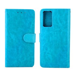 For OPPO A55 5G Crazy Horse Texture Leather Horizontal Flip Protective Case with Holder & Card Slots & Wallet & Photo Frame(Baby Blue) (OEM)