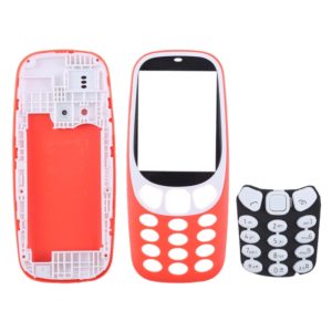 Full Assembly Housing Cover with Keyboard for Nokia 3310(Red) (OEM)