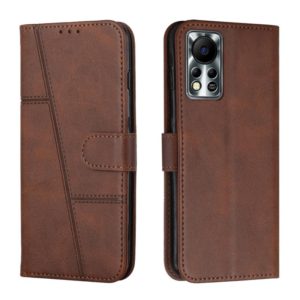 For Infinix Hot 11S NFC Stitching Calf Texture Buckle Leather Phone Case(Brown) (OEM)