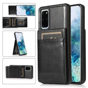 For Samsung Galaxy S20 Plus Solid Color PC + TPU Protective Case with Holder & Card Slots(Black) (OEM)