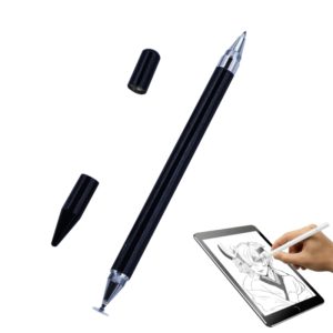 Imitation Porcelain 2 in 1 Mobile Phone Touch Screen Capacitive Pen for Apple / Huawei / Xiaomi / Samsung(Black) (OEM)