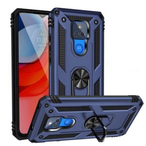For Motorola Moto G Play (2021) Shockproof TPU + PC Protective Case with 360 Degree Rotating Holder(Blue) (OEM)