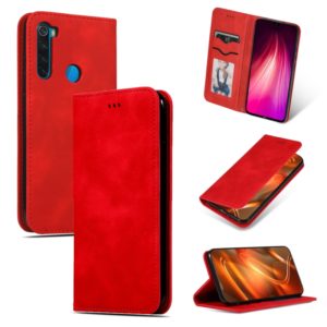 For Xiaomi Redmi Note 8T Retro Skin Feel Business Magnetic Horizontal Flip Leather Case(Red) (OEM)