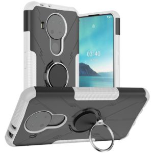 For Nokia 3.4 / 5.4 Machine Armor Bear Shockproof PC + TPU Protective Case with Ring Holder(White) (OEM)