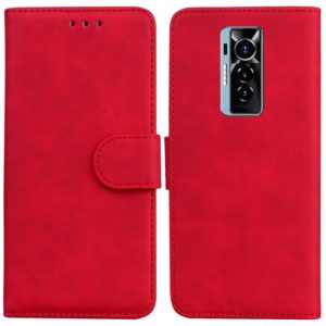 For Tecno Phantom X Skin Feel Pure Color Flip Leather Phone Case(Red) (OEM)