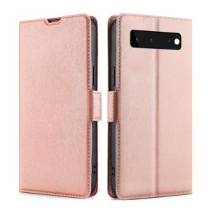 For Google Pixel 6 Ultra-thin Voltage Side Buckle PU + TPU Horizontal Flip Leather Case with Holder & Card Slot(Rose Gold) (OEM)