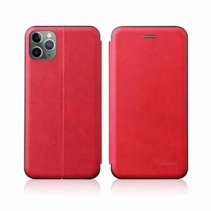For iPhone 11 Pro Integrated Electricity Pressing Retro Texture Magnetic TPU+PU Leather Casewith Card Slot & Holder(Red) (OEM)