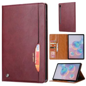 For Samsung Galaxy Tab S7 Plus / T970 / T975 / T976 Knead Skin Texture Horizontal Flip Leather Case with Photo Frame & Holder & Card Slots & Wallet(Wine Red) (OEM)
