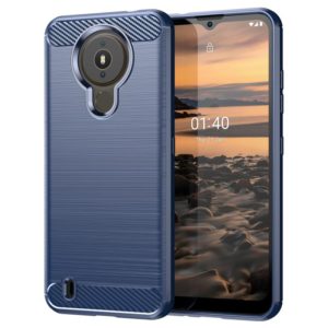 For Nokia 1.4 Brushed Texture Carbon Fiber TPU Phone Case(Blue) (OEM)