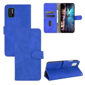 For UMIDIGI A7S Solid Color Skin Feel Magnetic Buckle Horizontal Flip Calf Texture PU Leather Case with Holder & Card Slots & Wallet(Blue) (OEM)