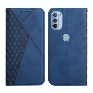 For Motorola Moto G51 5G Diamond Splicing Skin Feel Magnetic Leather Phone Case(Blue) (OEM)