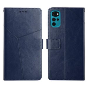 For Motorola Moto G22 Y Stitching Horizontal Flip Leather Phone Case(Blue) (OEM)