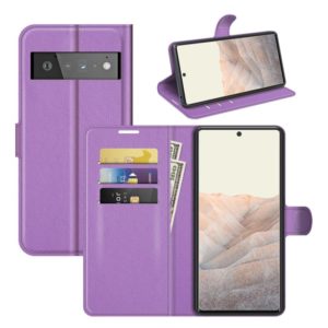For Google Pixel 6 Pro Litchi Texture Horizontal Flip Protective Case with Holder & Card Slots & Wallet(Purple) (OEM)