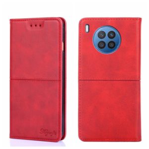 For Huawei Nova 8i Cow Texture Magnetic Horizontal Flip Leather Phone Case(Red) (OEM)