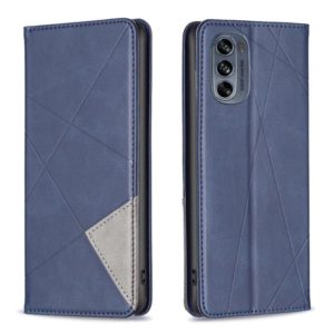 For Motorola Moto G62 Prismatic Invisible Magnetic Leather Phone Case(Blue) (OEM)