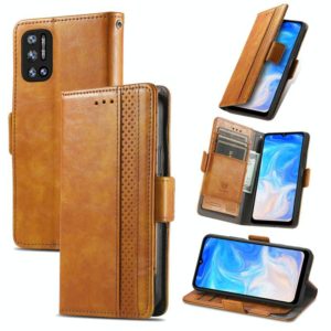 For Doogee N40 Pro CaseNeo Splicing Dual Magnetic Buckle Leather Case with Holder & Card Slots & Wallet(Khaki) (OEM)