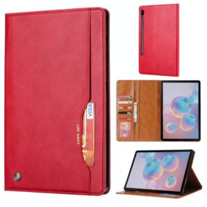 For Samsung Galaxy Tab S7 Plus / T970 / T975 / T976 Knead Skin Texture Horizontal Flip Leather Case with Photo Frame & Holder & Card Slots & Wallet(Red) (OEM)