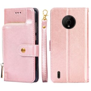 For Nokia C200 Zipper Bag Leather Phone Case(Rose Gold) (OEM)