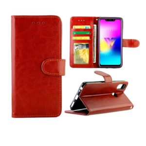 For LG W10 Crazy Horse Texture Leather Horizontal Flip Protective Case with Holder & Card Slots & Wallet & Photo Frame(Brown) (OEM)