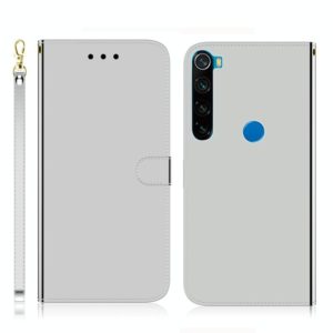 For Xiaomi Redmi Note 8 Imitated Mirror Surface Horizontal Flip Leather Case with Holder & Card Slots & Wallet & Lanyard(Silver) (OEM)