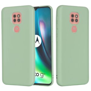 For Motorola Moto G9 Play Pure Color Liquid Silicone Shockproof Full Coverage Case(Green) (OEM)