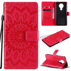 For Nokia 3.4 Sun Embossing Pattern Horizontal Flip Leather Case with Card Slot & Holder & Wallet & Lanyard(Red) (OEM)