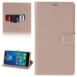 Silk Texture Horizontal Flip Leather Case with Card Slot & Holder for Huawei Honor 3C Play(Gold) (OEM)