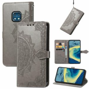 For Nokia XR 20 Mandala Embossing Pattern Horizontal Flip Leather Case with Holder & Card Slots & Wallet & Lanyard(Grey) (OEM)