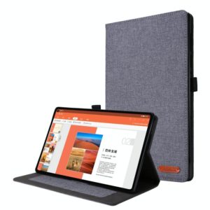 For OPPO Realme Pad 10.4 Horizontal Flip TPU + Fabric PU Leather Tablet Protective Case with Name Card Clip(Grey) (OEM)